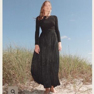 Mima Rosso New York Knit Top Contrast Fabric Maxi Dress Black Size Medium Goth